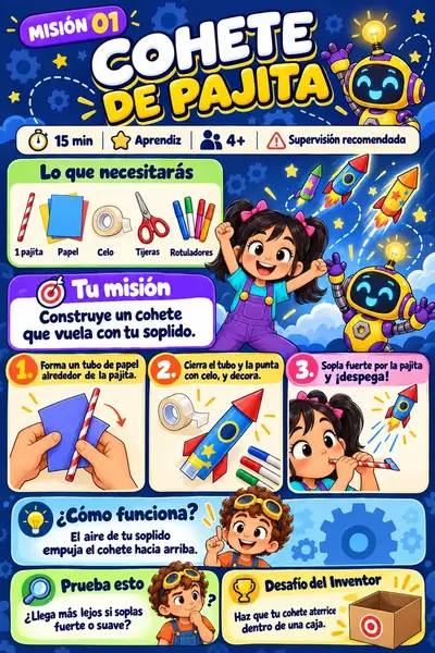 Página de actividad: Cohete de pajita
