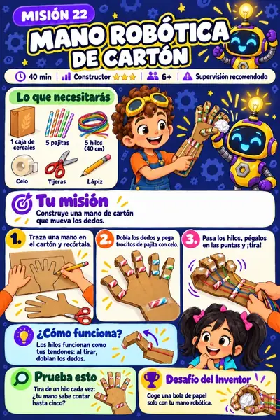 Página de actividad: Mano robótica de cartón